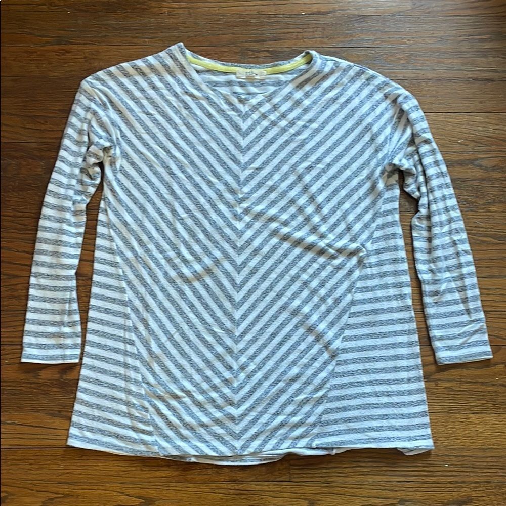 Peyton Primrose Gray & White Striped Sweater